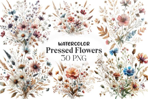 Download Wild Floral Clipart Dry Pressed Flowers - Wild Collection