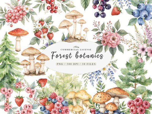 Download Watercolor Botanical Forest Wildflower - Wild Collection