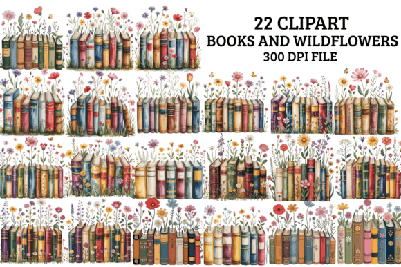 Download Books and Wildflowers Clipart Bundle PNG - Wild Collection
