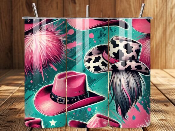 Download Pink Cowgirl Hat 20oz Tumbler Wrap - Premium Bundle