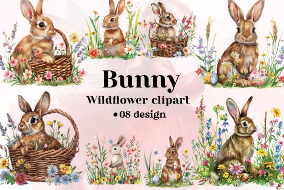 Download Bunny Wildflowers Clipart Bundle - Wild Collection