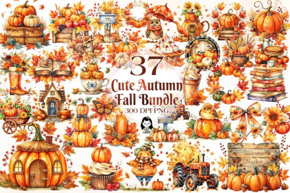 Download Watercolor Cute Autumn Fall Clipart - Fall clipart Collection