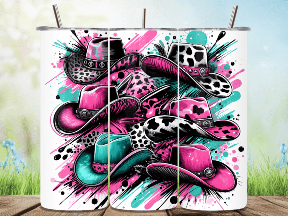 Download Cowgirl Hat Splash Pink Leopard Tumbler - Premium Resources