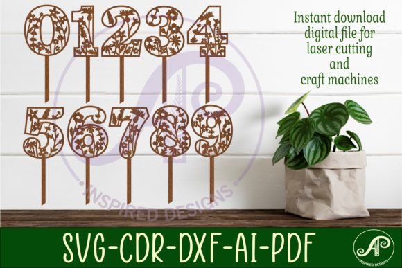 Download Wild Flower Number Cake Toppers SVG Cut - Wild Collection