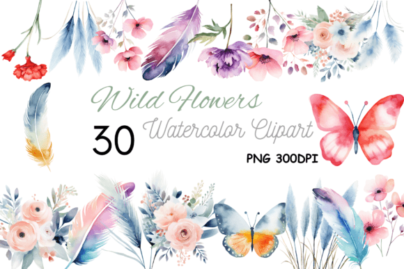 Download Watercolor Wild Floral Clipart - Wild Collection