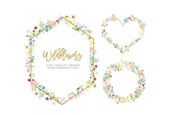 Download Frame Watercolor Wildflowers Clipart - Wild Collection