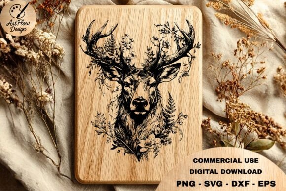 Download Floral Deer Head SVG - Deer Collection